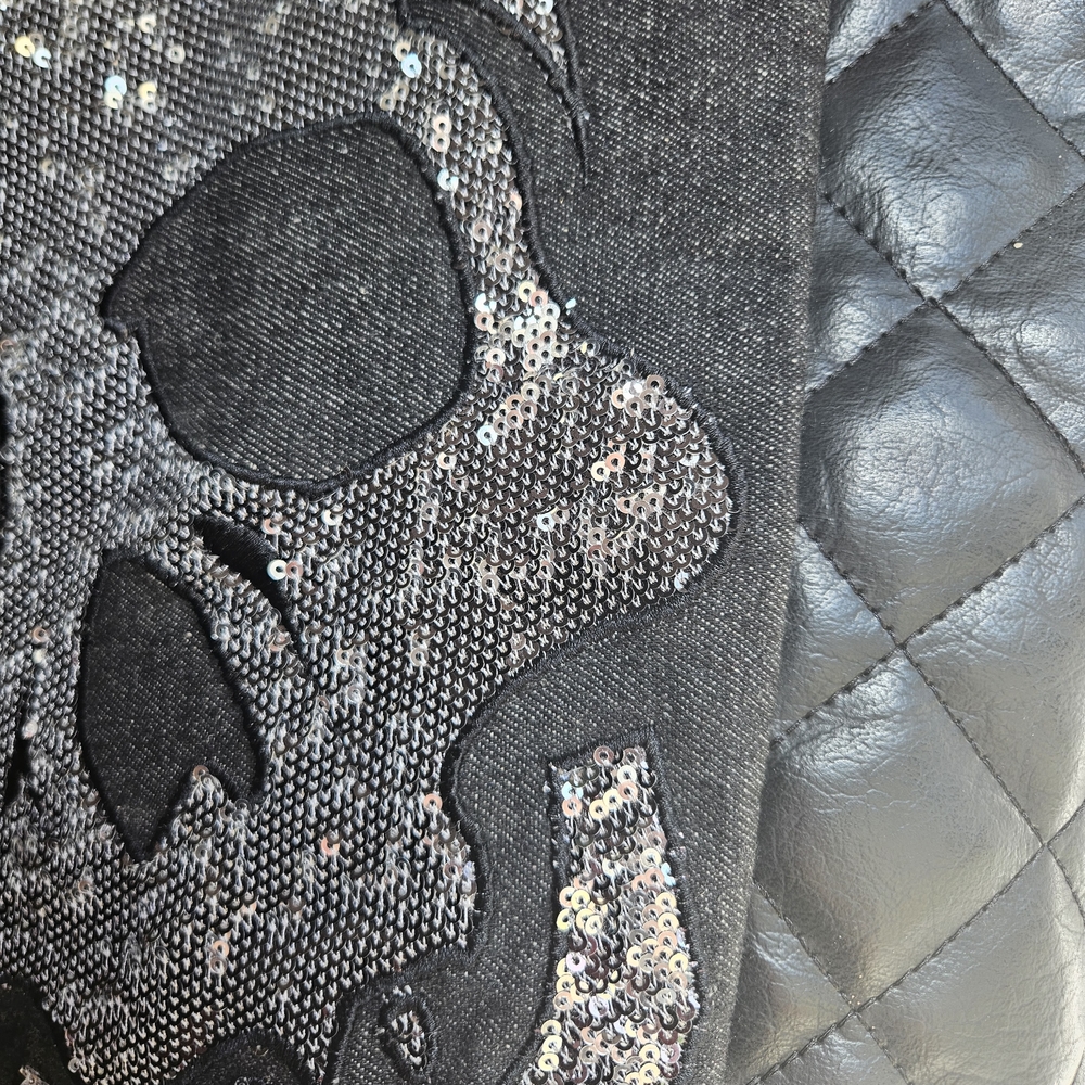 Loungefly Black Sequin Skull Tote